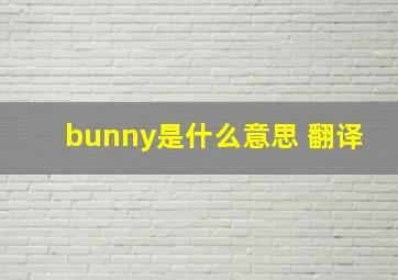 bunny是什么意思 翻译